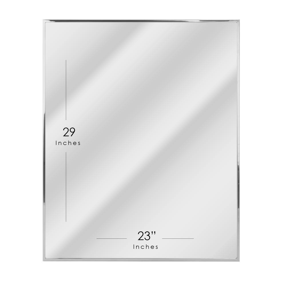 Deco Mirror 24 in. W x 30 in. H Framed Rectangular Bathroom Vanity Mirror in Bright chrome 8430