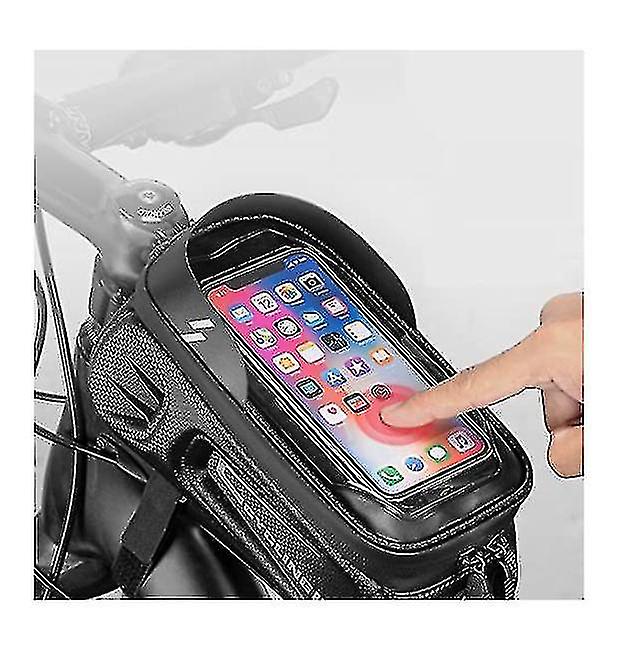 Waterproof Bike Bag With Phone Mount Headphone Cord Cutout