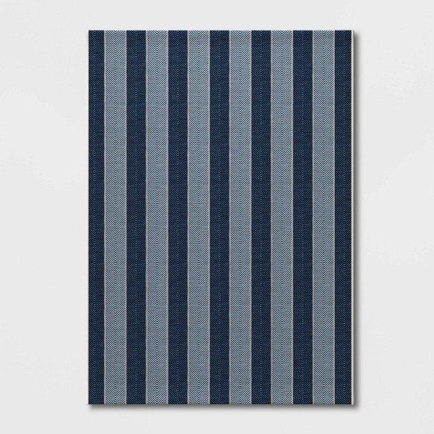 Outdoor Rug Beach Stripe Blue