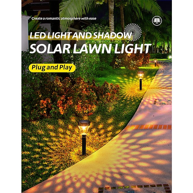 2/6pcs Solar Garden Pathway Lights Outdoor LED Lawn Lamp RGB Warm White Color for Garden Decor Landscape Lighting