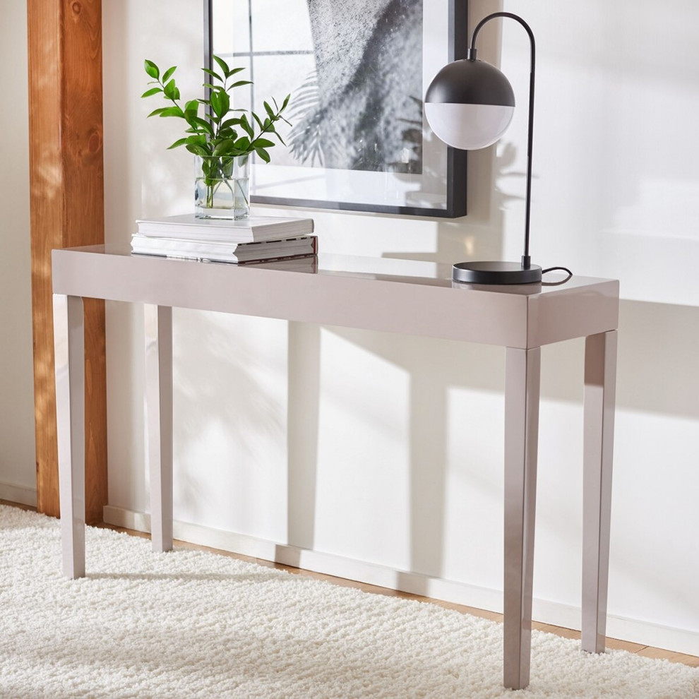 Barrett Mid Century Scandinavian Lacquer Console Table Taupe   Transitional   Console Tables   by Virgil Stanis Design  Houzz