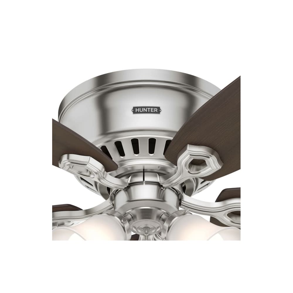 Hunter Builder Ceiling Fan 52 Brushed Nickel Brazilian Cherry ;