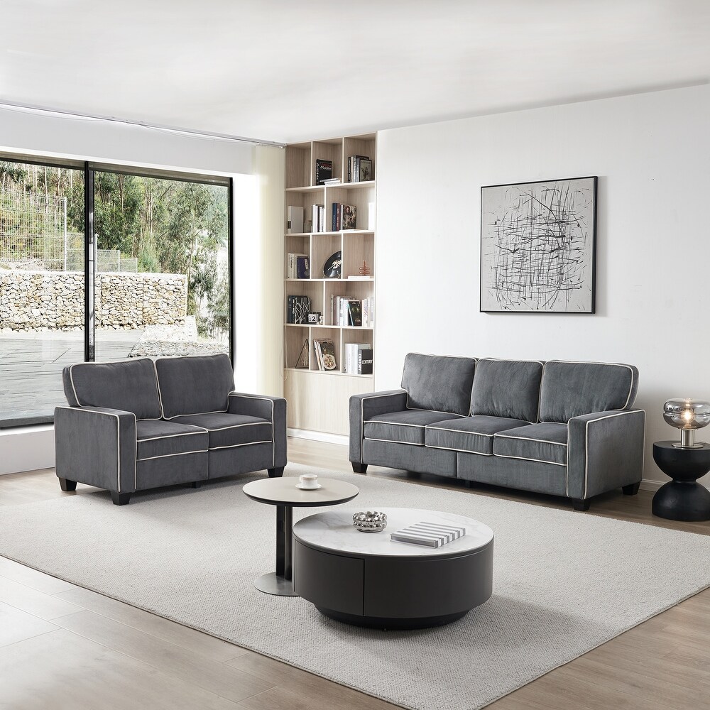 Modern Corduroy Storage Sofa Set with Internal Storage  2 Removable Storage Boxes  Free Combination Living Room Furniture