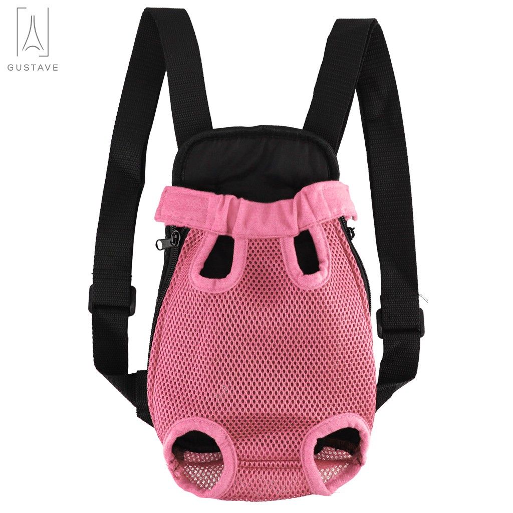 GustaveDesign Adjustable Pet Carrier Backpack， Pink