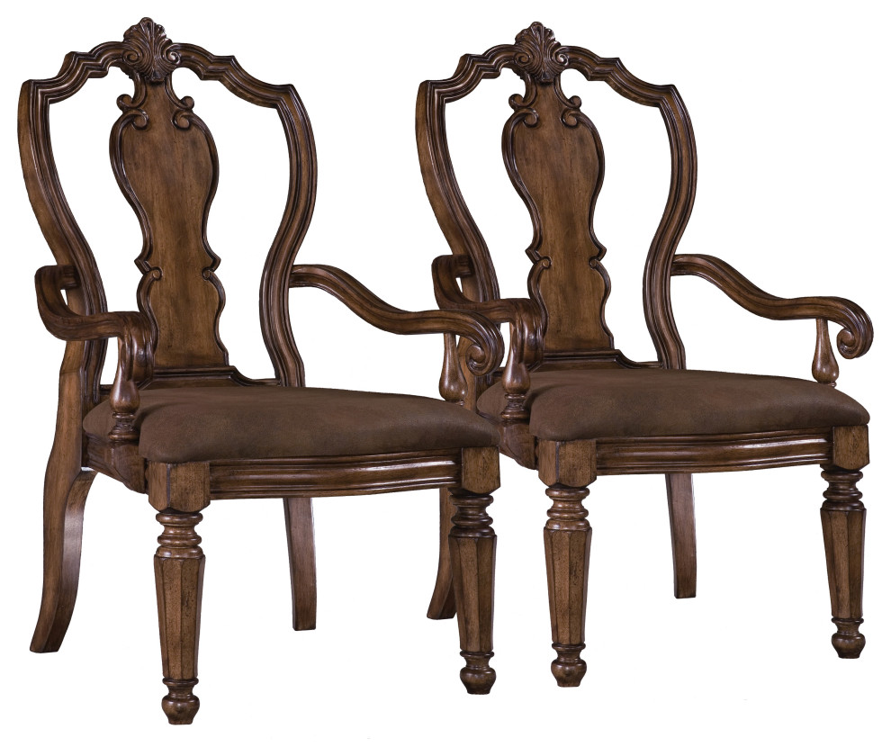 San Mateo Carved Back Arm Chair by Pulaski Furniture   Traditional   Dining Chairs   by Massiano  Houzz