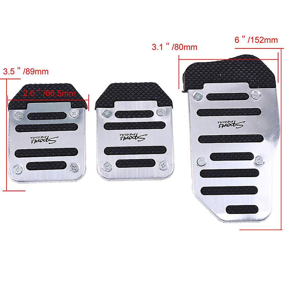 Born Pretty 3pcs/set Universal Car Manual Series Automatic Brake Accelerator Non-slip Foot Rest Pedal Pad Cover Car Accessories