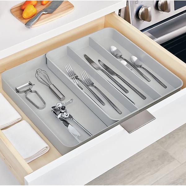 iDesign Gray Expandable Utensil Tray