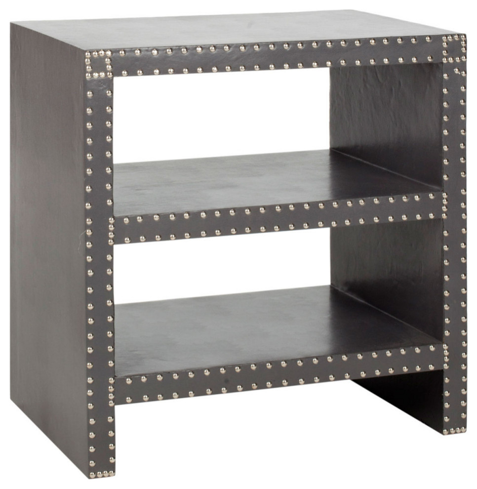 Jillian Two Tier Side Table Charcoal   Contemporary   Side Tables And End Tables   by AED Luxury Home Decor  Houzz