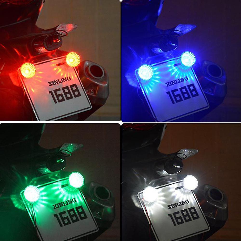 Born Pretty 2pcs Motorcycle Taillight Bright Electrocar Bright Led Flashing Light Brake Lamp Strobe Warning Lights Reverse Backup Lightings