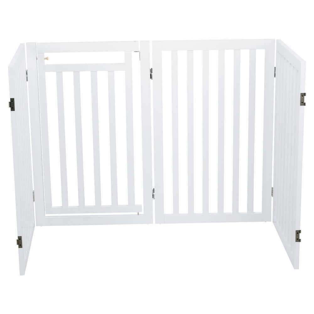 TRIXIE White Pet Gate Wooden 4-Panel Configurable Pet Gate 39363