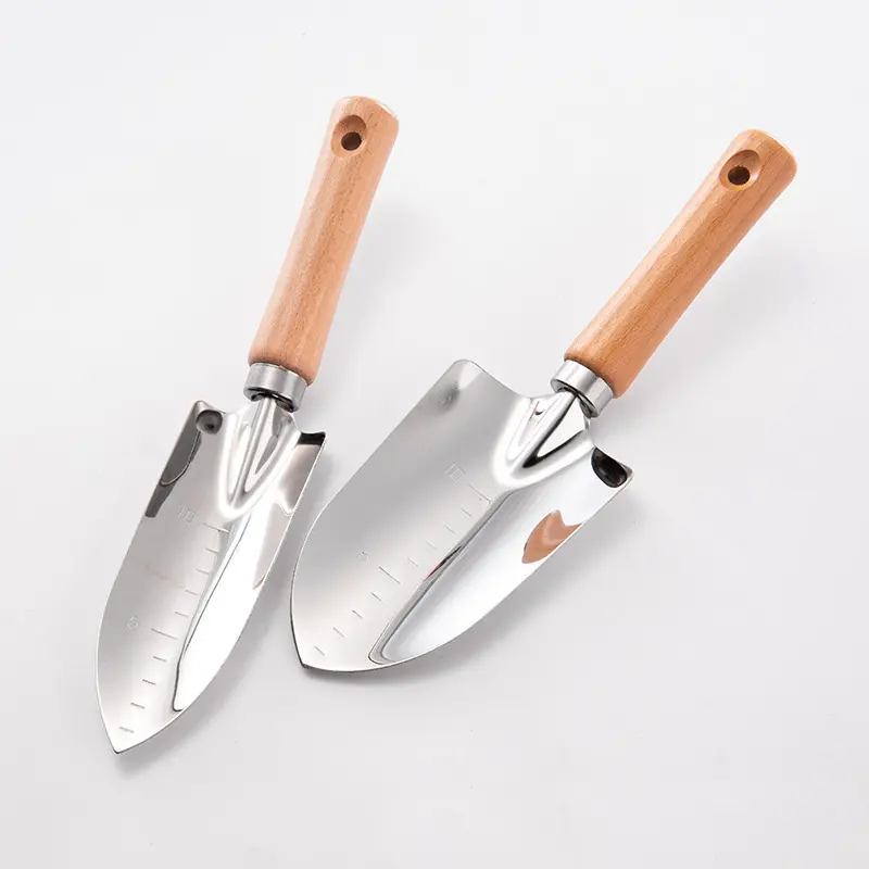 Wooden Handle Garden Tools Heavy Duty Stainless Steel Gardening Kit Indoor and Outdoor Hand Planting Kit