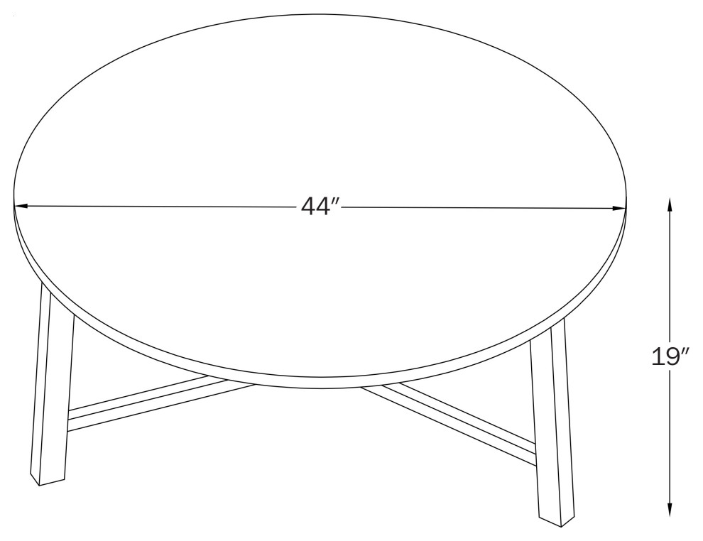 Alaterre 44 inch Newbury Round Coffee Table  Pecan   Modern   Coffee Tables   by Trademark Global  Houzz