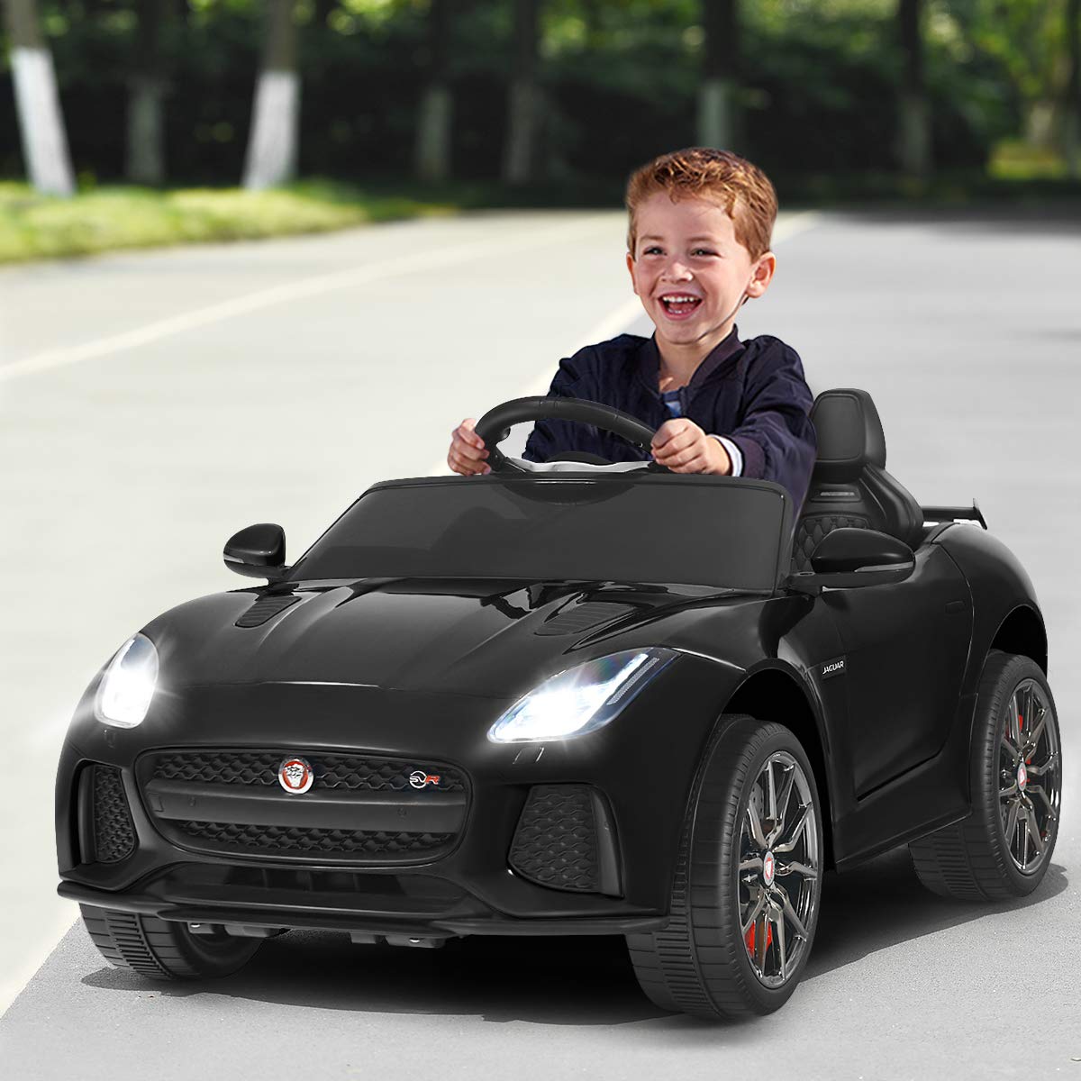 Costzon Ride on Car, 12V Licensed Jaguar F-Type SVR Battery Powered Ride on Toy w/ 2.4G Remote Control