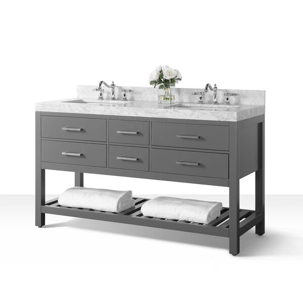 Elizabeth Espresso 60-Inch Vanity Console with Mirror