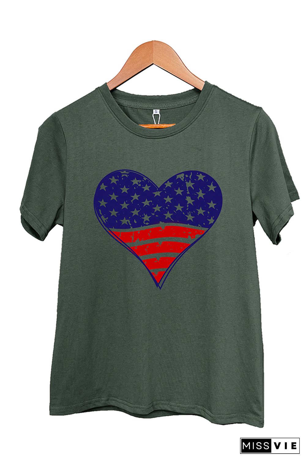 Patriotic Grunge Heart Graphic T-Shirt Wholesale