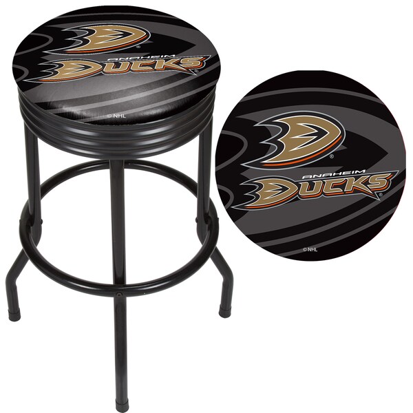 NHL Black Ribbed Bar Stool