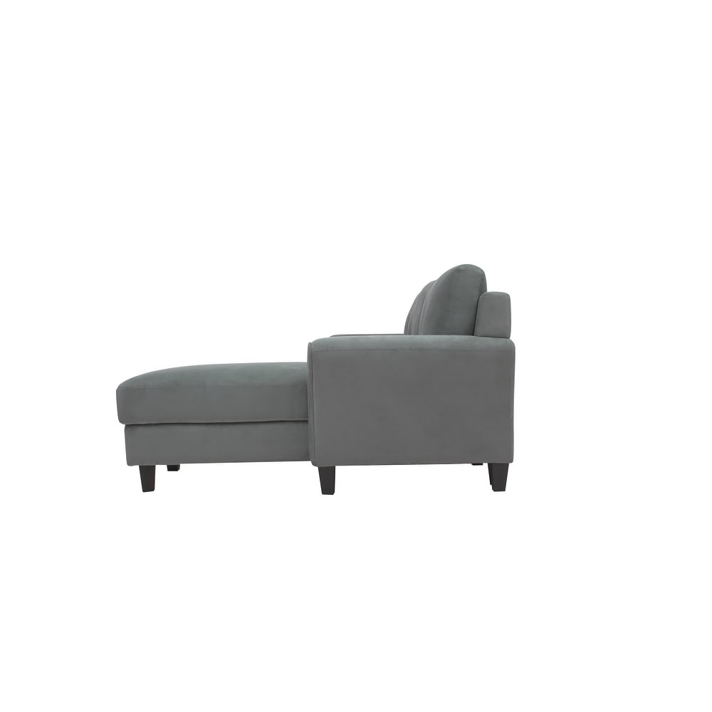 iLounge Harvard Microfiber Sectional Sofa with Rolled Arms