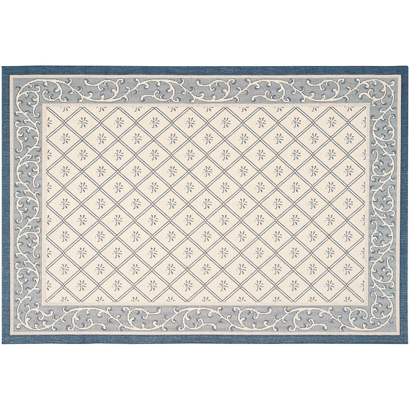 Safavieh Courtyard Scroll Border Indoor Outdoor Rug