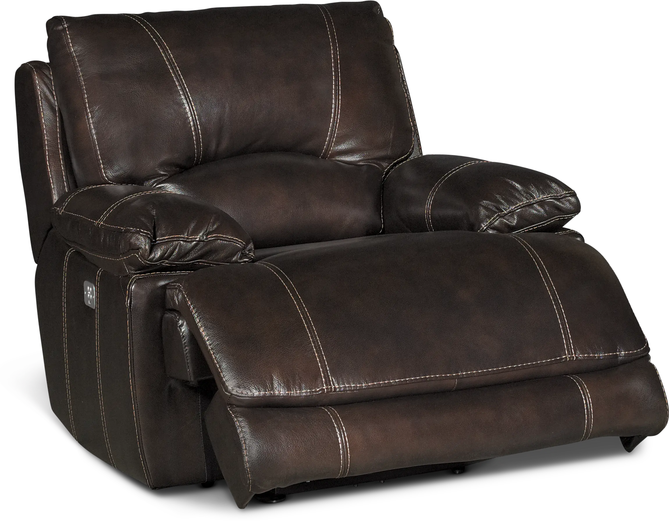 Brant Brown Leather-Match Power Recliner