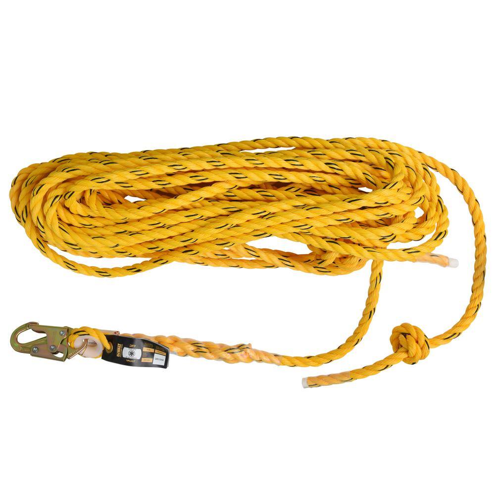 DW 50 ft. Vertical Lifeline - Polysteel Rope - Snap Hook With Tapered End DXFP100050