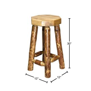 MONTANA WOODWORKS Glacier Country 30 in. Medium Brown Puritan Pine Bar Stool MWGCBN