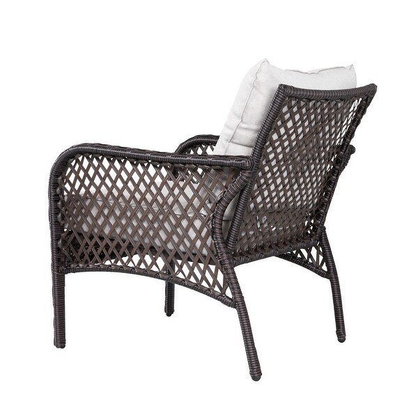 4piece Outdoor Resin Wicker Chat Set with Cushions