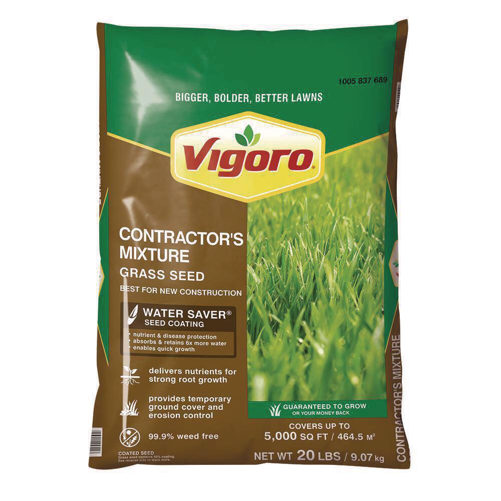 Vigoro 20 lbs. Contractor's Grass Seed Northern Mix with Water Saver Seed Coating 25691