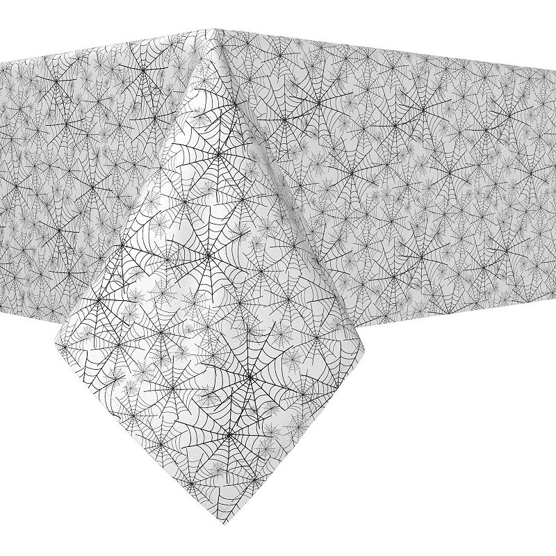 Square Tablecloth， 100% Polyester， 60x60， Spooky Spider Webs