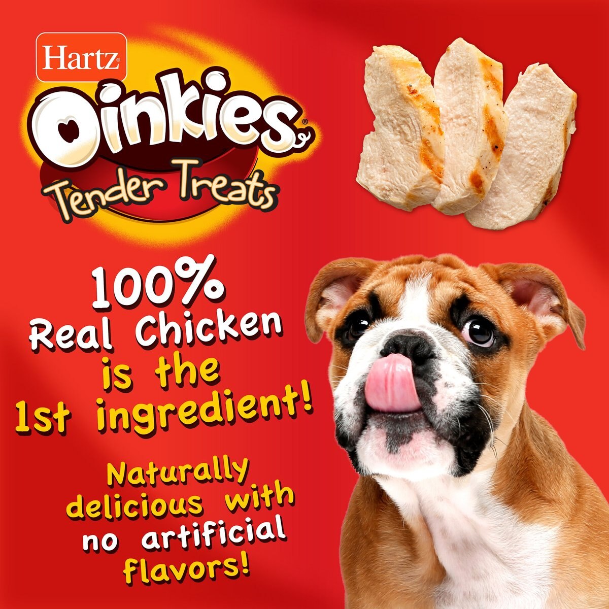 Hartz Oinkies Chickentastic Tender with Chicken Natural Chew Dog Treats