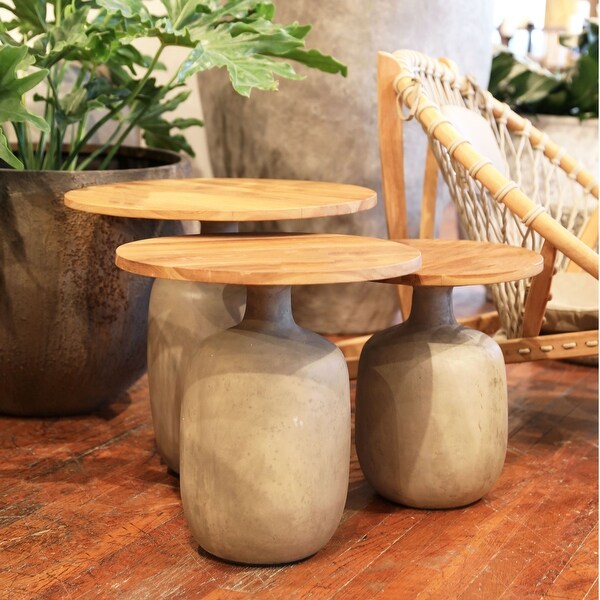 Egaleo End Table，Natural/Gray