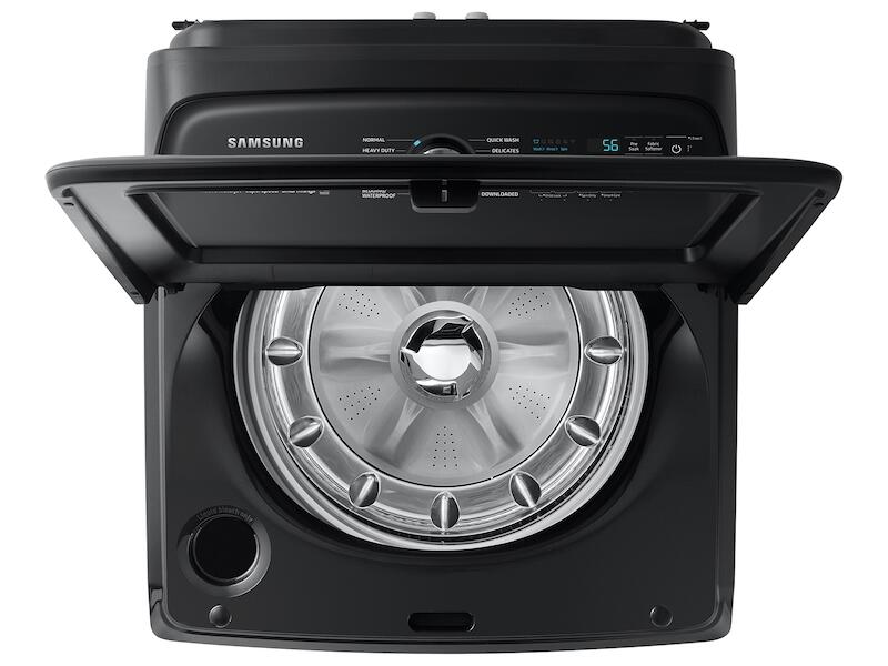 Samsung WA51A5505AV 5.1 Cu. Ft. Smart Top Load Washer With Activewave™ Agitator And Super Speed Wash In Brushed Black