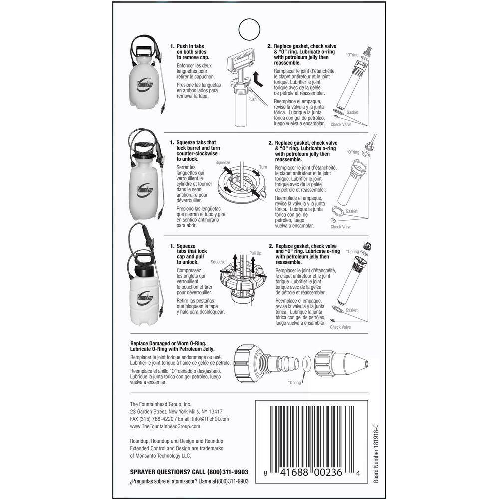 Roundup Sprayer Repair Kit and Ortho Brand Sprayers 181538