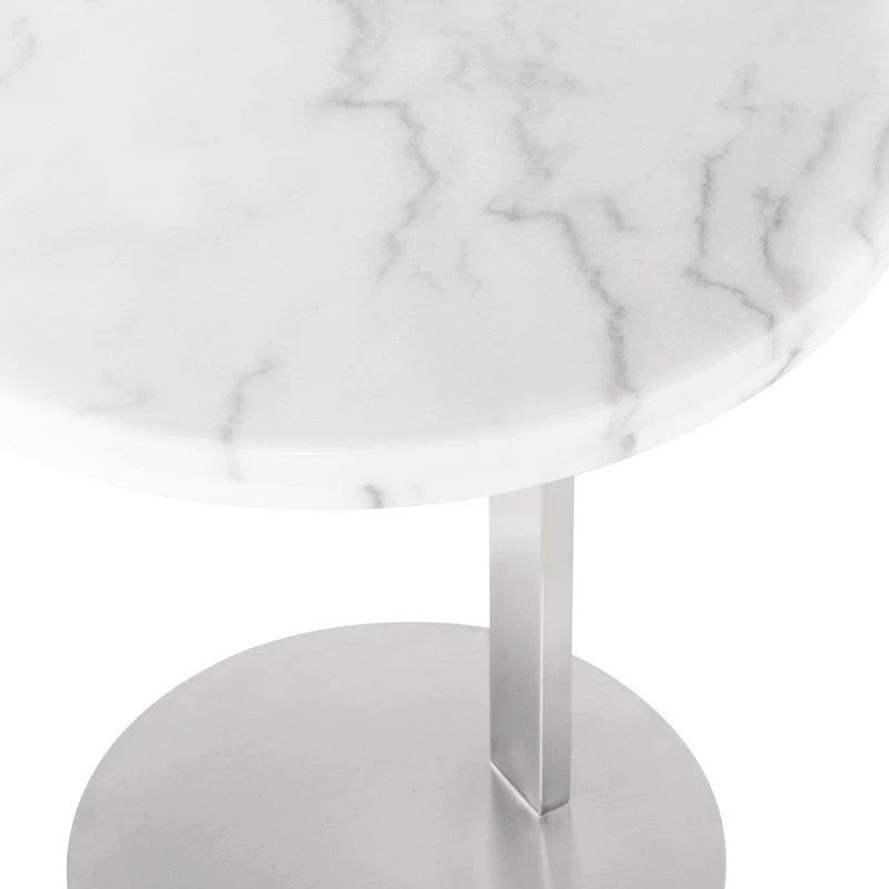 Elsie White Marble Side Table   Contemporary   Side Tables And End Tables   by Peachtree Fine Furniture  Houzz