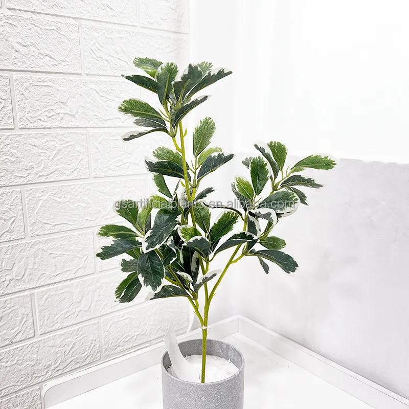 48cm height Japanese Polyscias guilfoylei Artificial Tree Leaves single pole stem artificial plant for indoor decor