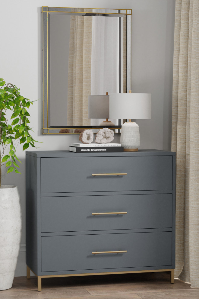 Madelyn Three Drawer Small Chest   Contemporary   Accent Chests And Cabinets   by Alpine Furniture  Inc  Houzz