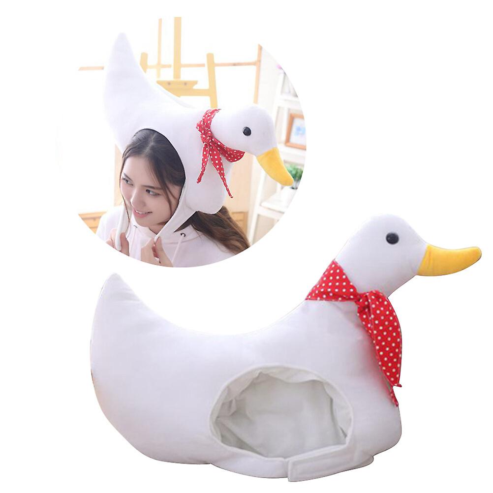 Adjustable Duck Headwear Funny Cosplay Hat Cartoon Stuffed Toy Photo Props