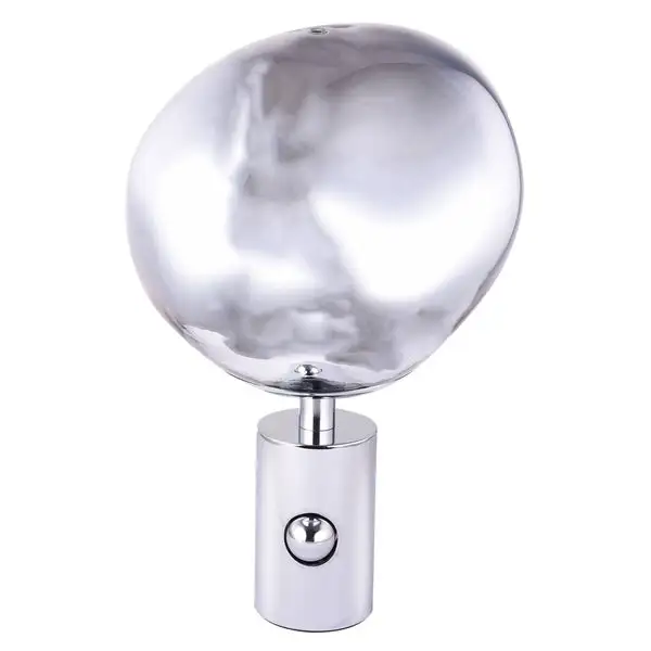 Chrome Metal Table Lamp With Silver Acrylic Shade