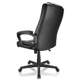 Hurston Bonded Leather High-Back Executive Chair， Black， BIFMA Certified