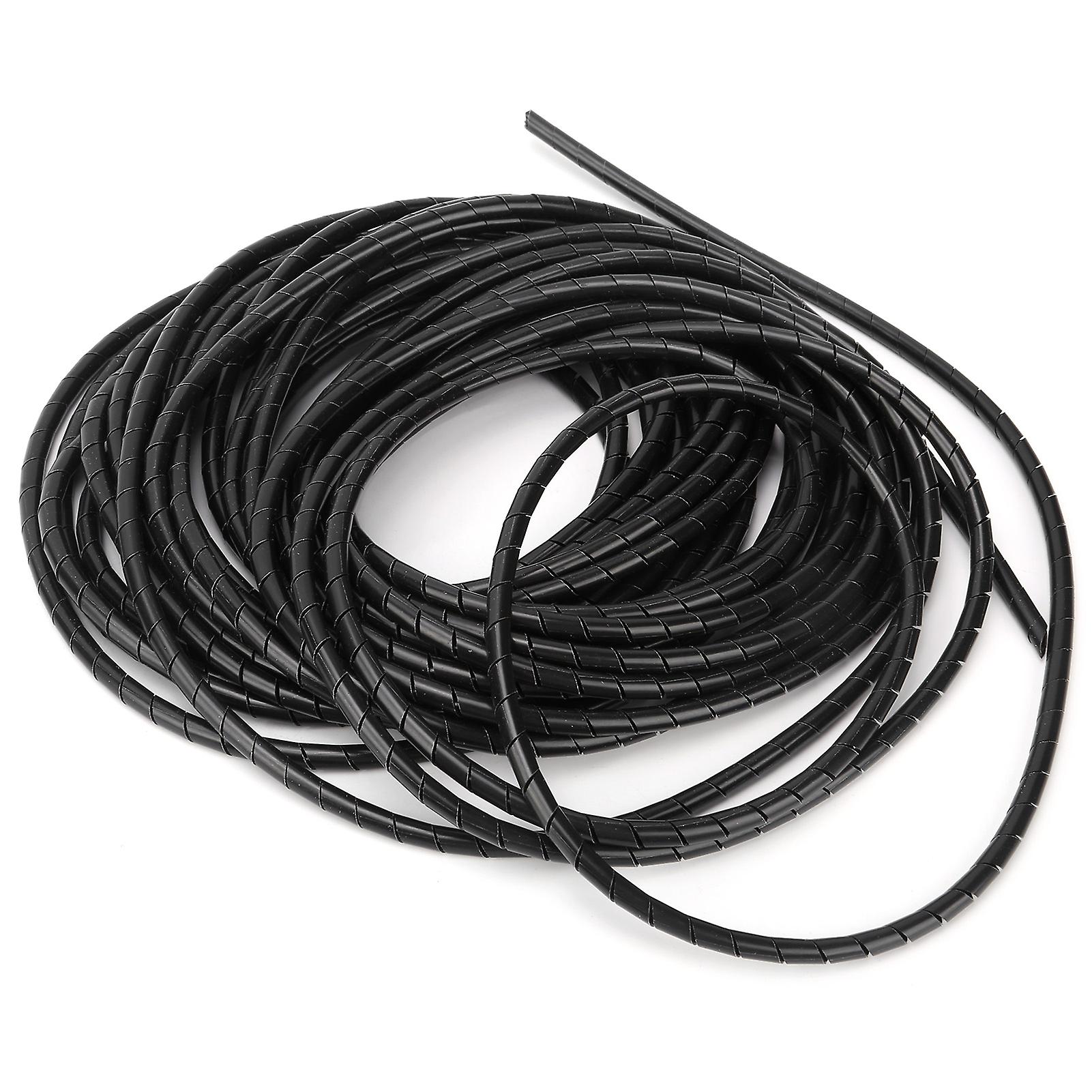 Spiral Wire Wrap Cord Flexible Cable Organizer Management Black For Computer Room Wiring30-1.3m