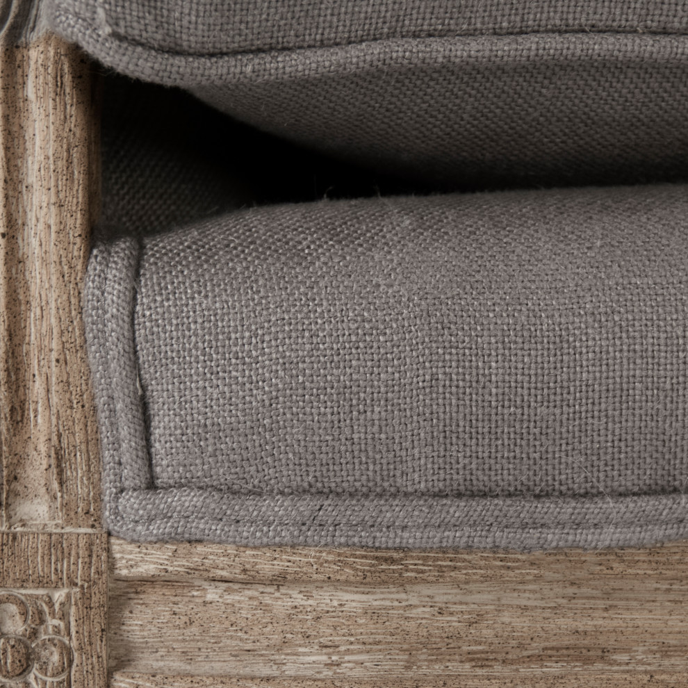 Louis Settee  Gray Linen   French Country   Loveseats   by Zentique  Inc.  Houzz