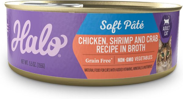 Halo Chicken， Shrimp and Crab in Broth Grain-Free Adult Wet Cat Food