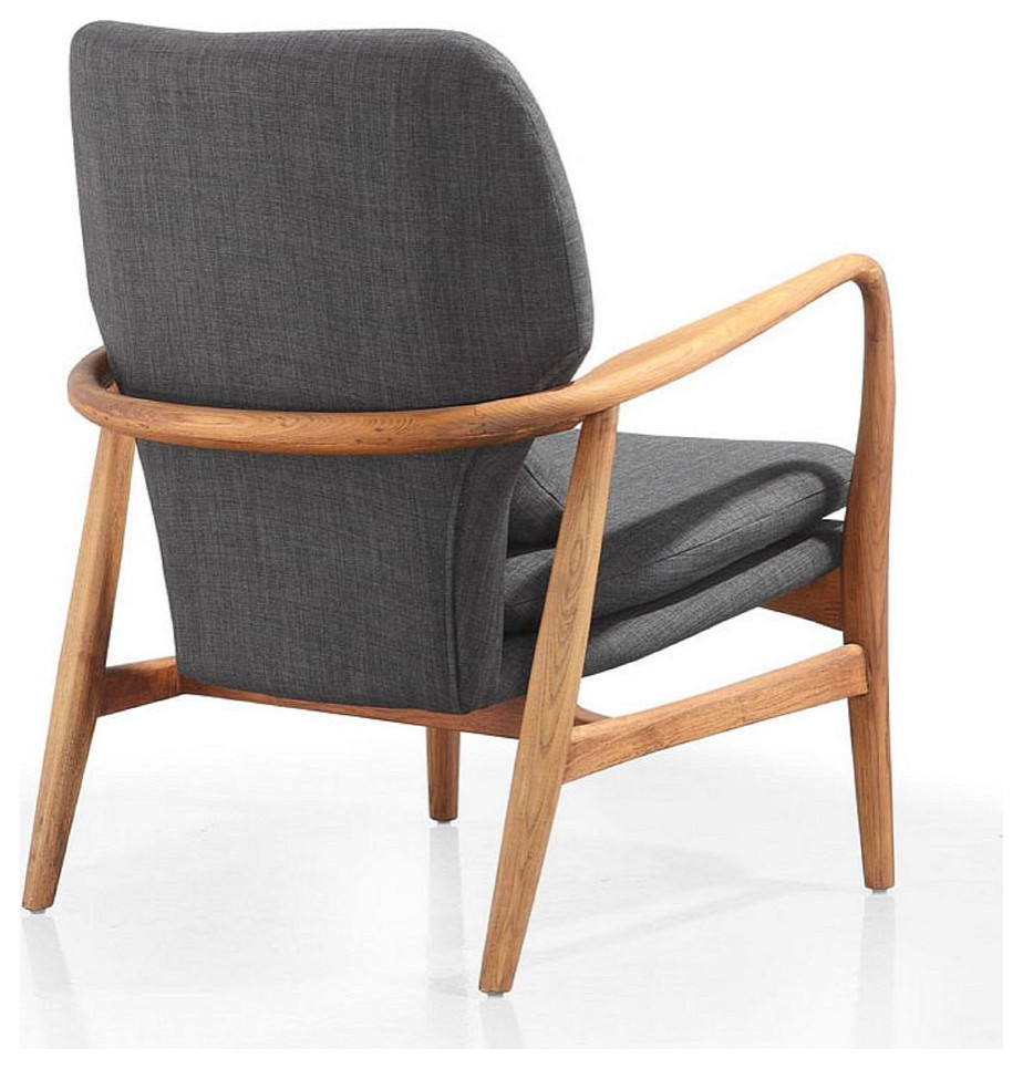 Bradley Accent Chair in Charcoal and Walnut (Set of 2)   Midcentury   Armchairs And Accent Chairs   by Morning Design Group  Inc  Houzz