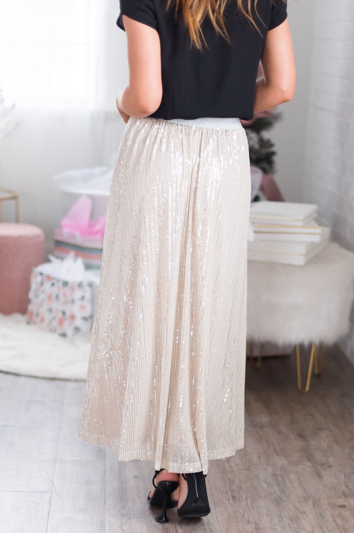 Make A Wish Modest Sequin Skirt