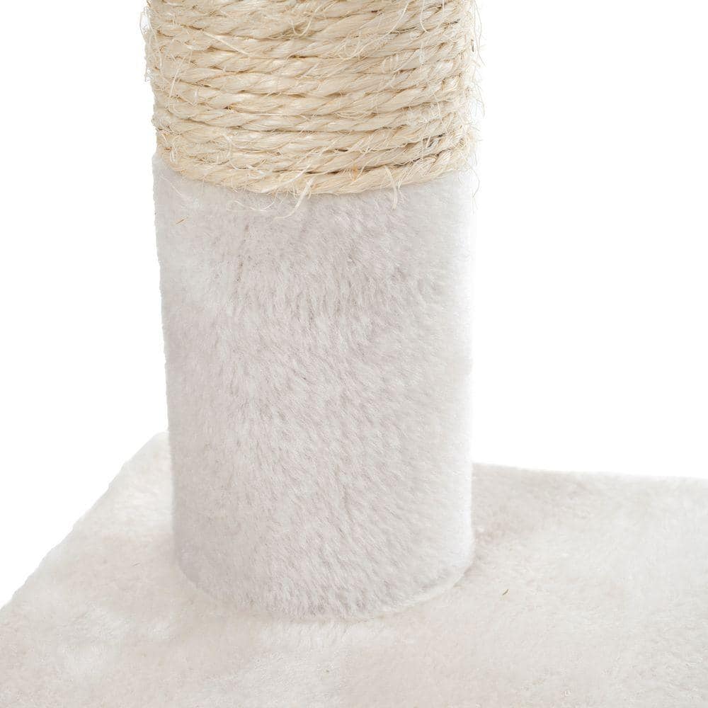 Petmaker 50.25 in. White Penthouse Sleep and Play Cat Tree 80-QQ80776