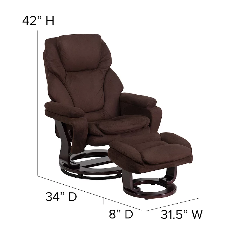 Flash Furniture Swivel Recliner and Ottoman 2-piece Set