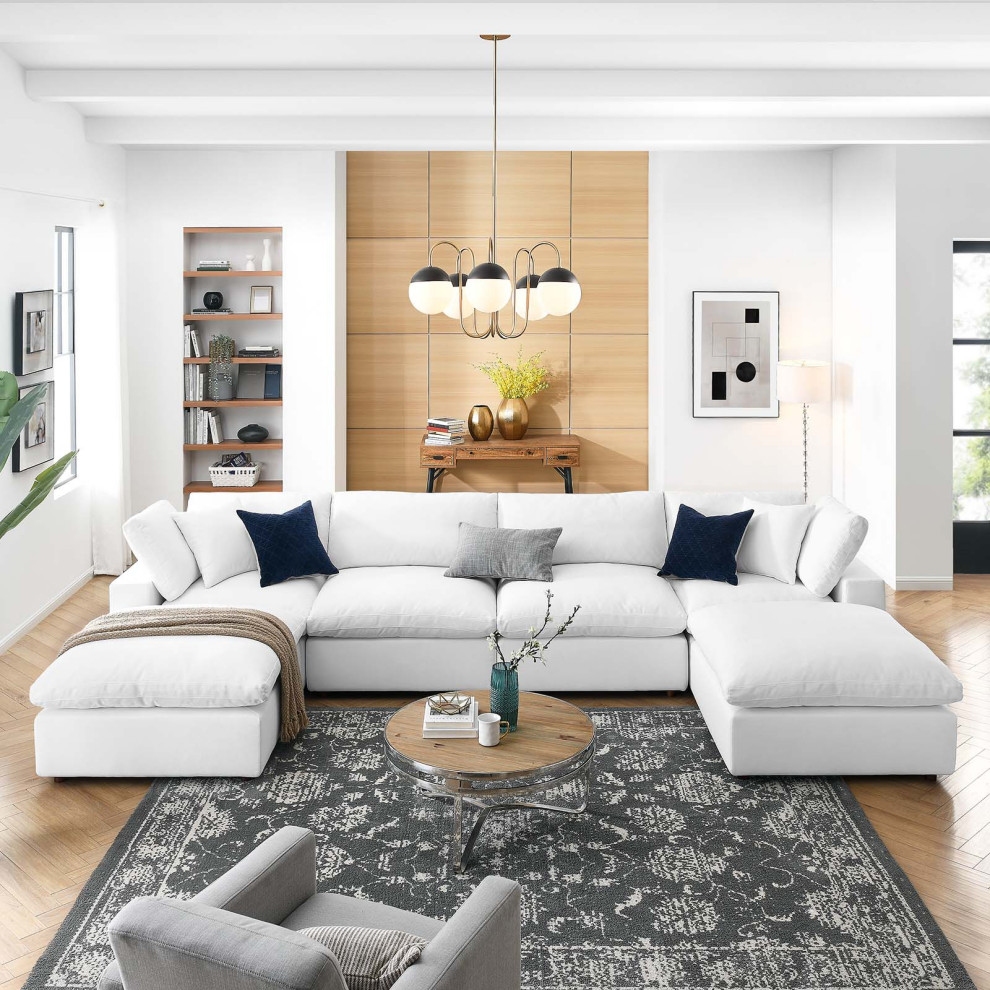 Commix Down Filled Overstuffed 6 Piece Sectional Sofa   Traditional   Sectional Sofas   by Modway  Houzz