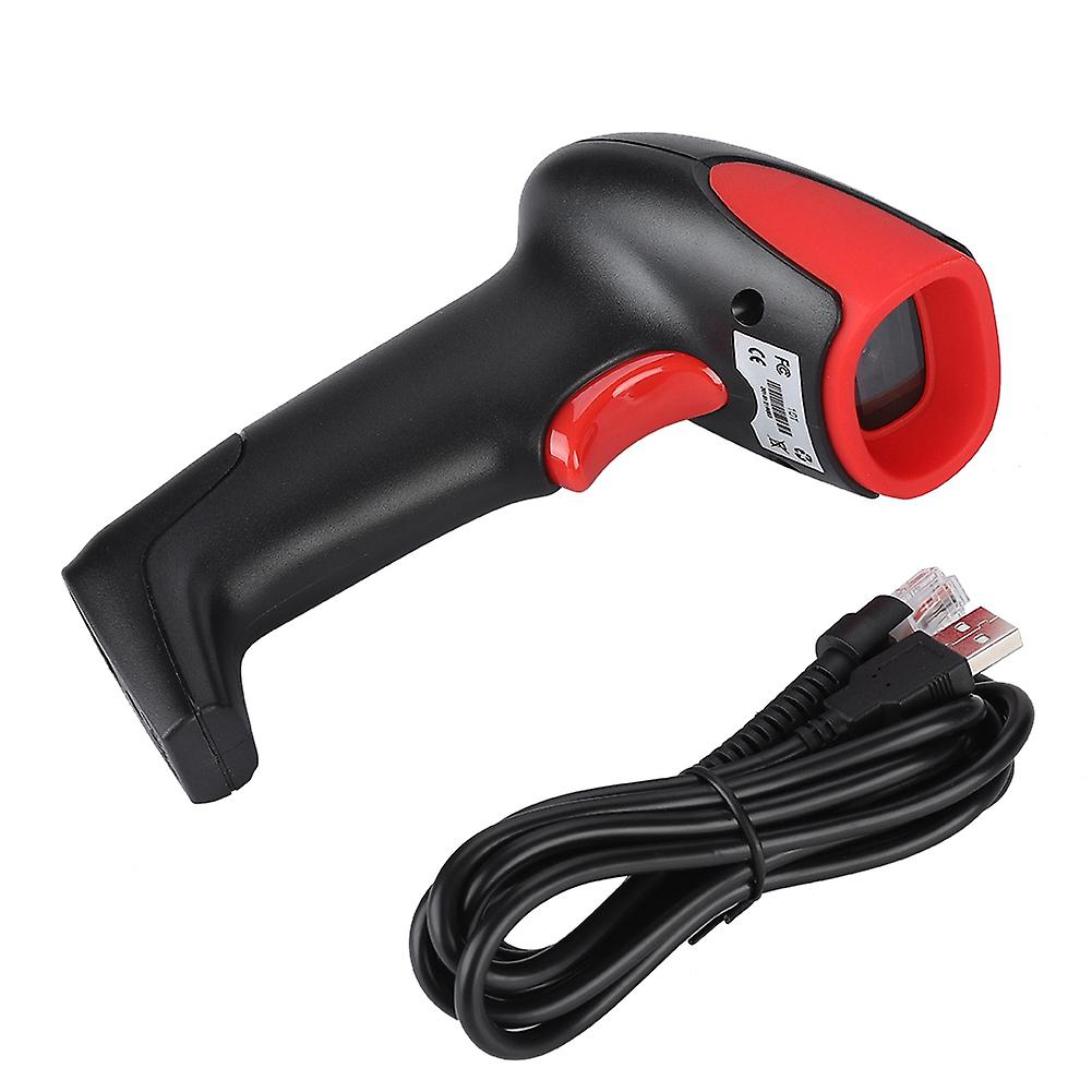 Wired Handheld Usb Bar Qr Code Scanner 2d Barcode Reader Scanning Gun Scanner Black+red