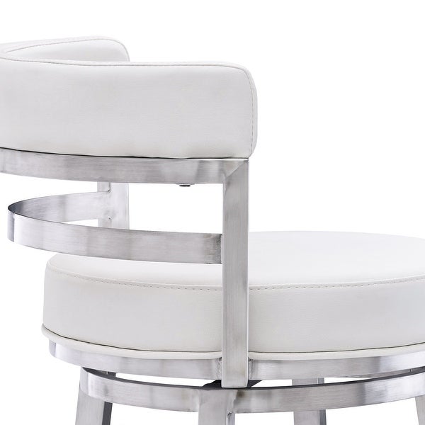 Madrid Bar Stool with 360-Degree Swivel， White