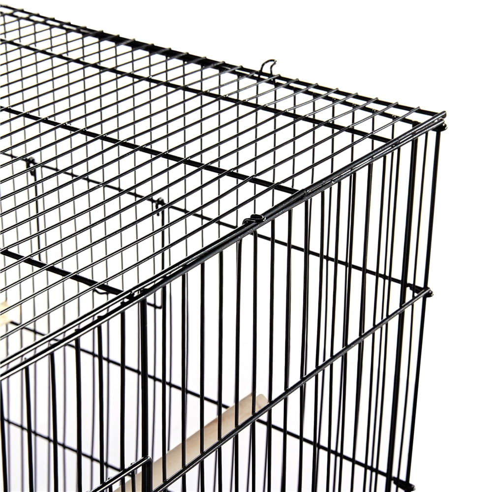 Yaheetech 30.5 inch Rectangle Breeding Flight Parakeet Bird Cage with Slide-Out Tray for Finches Budgies Cockatiels， Black