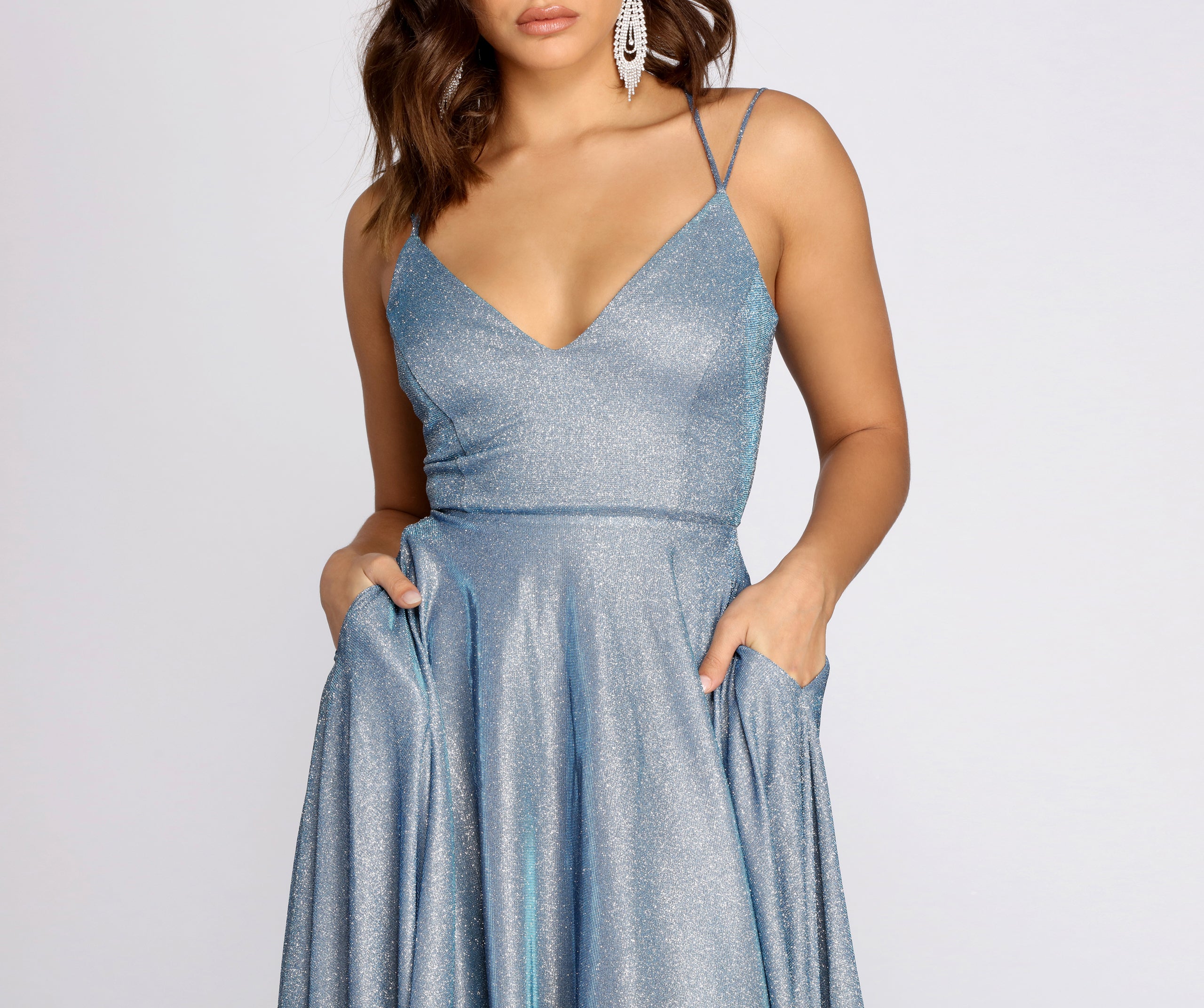 Sherri Formal Glitter Lattice Dress